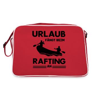 Rafting Abenteuer Schlauchboot Wassererlebnis Urla - Retro Tasche - Rot/Weiß - Hinten