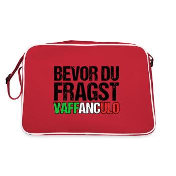 Italien Italiener Vaffanculo - Retro Tasche - Rot/Weiß - Hinten