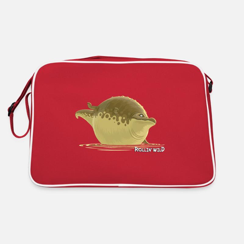 Rollin' Wild - Crocodile - Retro Tasche - Rot/Weiß