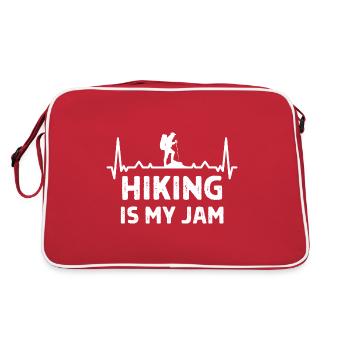 Klettern Kletterer Hiking Sprüche Geschenk - Retro Tasche - Rot/Weiß - Hinten