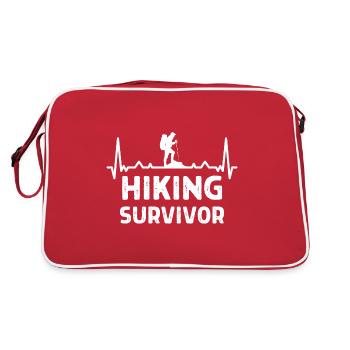 Klettern Kletterer Hiking Sprüche Geschenk - Retro Tasche - Rot/Weiß - Hinten