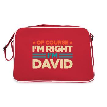 Bien sûr que j’ai raison, je suis David - Sac Retro - rouge/blanc - Dos