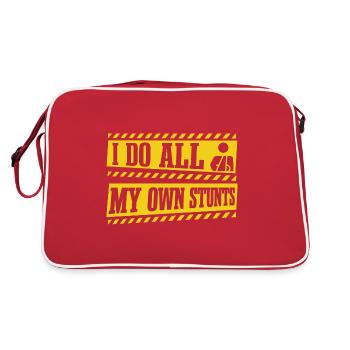 Je fais toutes mes cascades | Récupération du bras cassé - Sac Retro - rouge/blanc - Dos