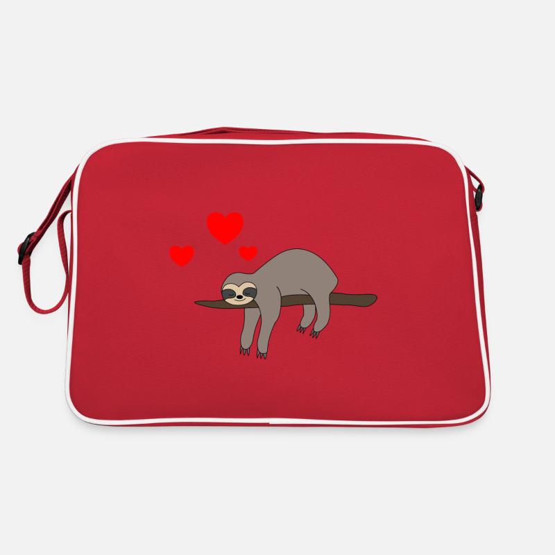 Sloth Valentine's Day 2 - Retro Bag - red/white
