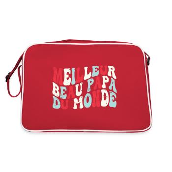 Meilleur Beau Papa DU Monde - Sac Retro - rouge/blanc - Dos