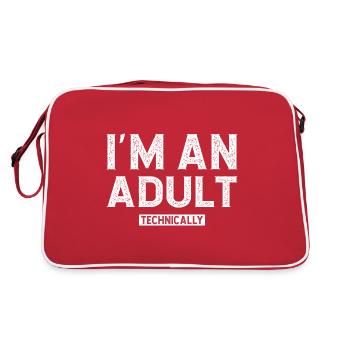 I'm an adult technically - Retro Tasche - Rot/Weiß - Hinten