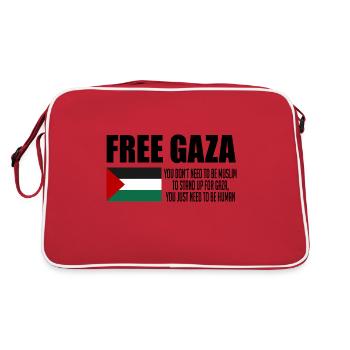 Gaza libre, drapeau de la Palestine, sauver Gaza, Palestine - Sac Retro - rouge/blanc - Dos