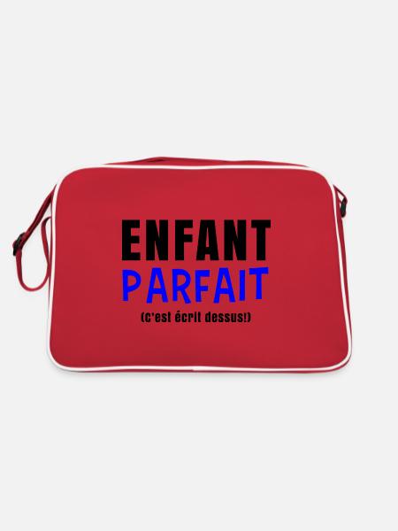 Enfant parfait c'est écrit dessus - Cadeau enfant - Sac Retro - rouge/blanc