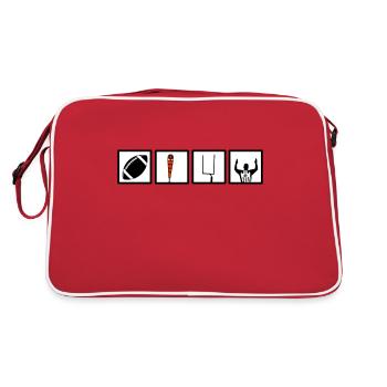 American Football Symbols Squares - Retro Bag - red/white - Back