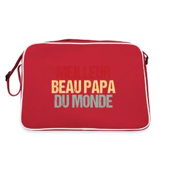 Meilleur Beau Papa Du Monde - Sac Retro - rouge/blanc - Dos