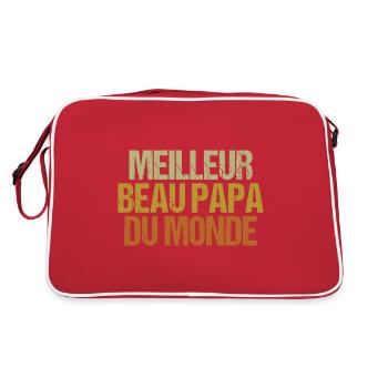 Meilleur Beau Papa Du Monde - Sac Retro - rouge/blanc - Dos