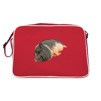 Porc ventre plat, gratuit - Sac Retro - rouge/blanc - Dos