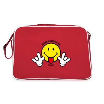 SmileyWorld - Tout ce dont vous avez besoin, c’est d’amour - Sac Retro - rouge/blanc - Dos
