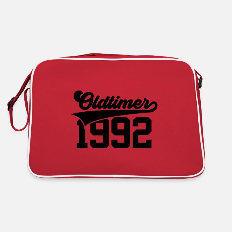 34. GEBURTSTAG OLDTIMER 1992 - Retro Tasche - Rot/Weiß