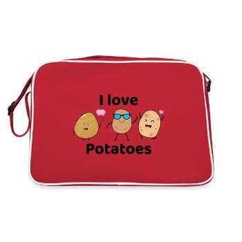 Potato Lover Potatoes Funny Saying - Retro Bag - red/white - Back