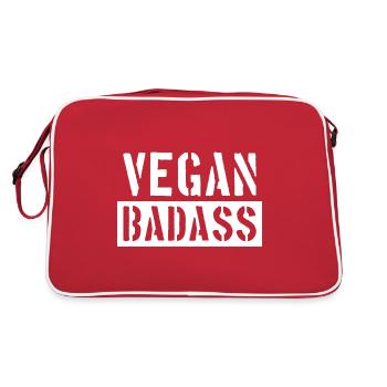 VEGAN BADASS VEGANER - Sac Retro - rouge/blanc - Dos