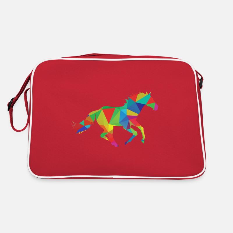 Pferd Reiten - Retro Tasche - Rot/Weiß