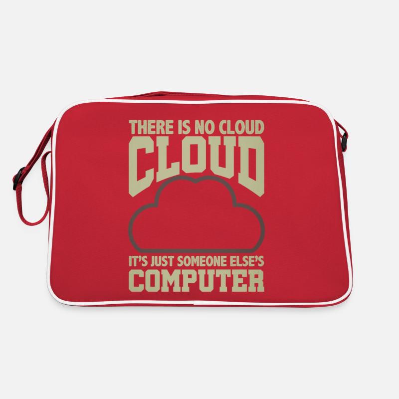 Computer Humor Keine Cloud Der Computer eines anderen - Retro Tasche - Rot/Weiß