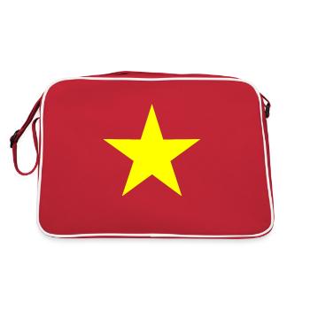 Vietnam gelber Stern Vietkong China Kommunismus - Retro Tasche - Rot/Weiß - Hinten