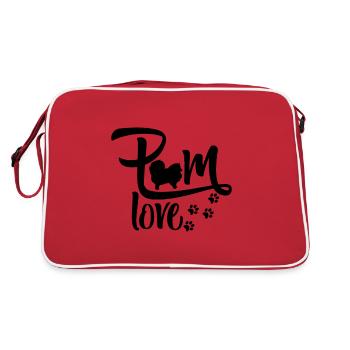 Pom Love - Zwergspitz - Retro Tasche - Rot/Weiß - Hinten