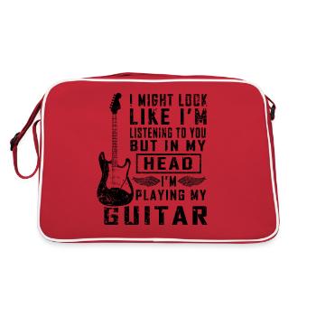 Guitare électrique Rock Heavy Metal Musical Instrument Pop - Sac Retro - rouge/blanc - Dos