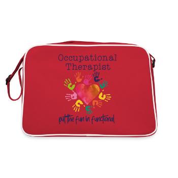 Occupational therapist putting the fun in functional - Retro Bag - red/white - Back