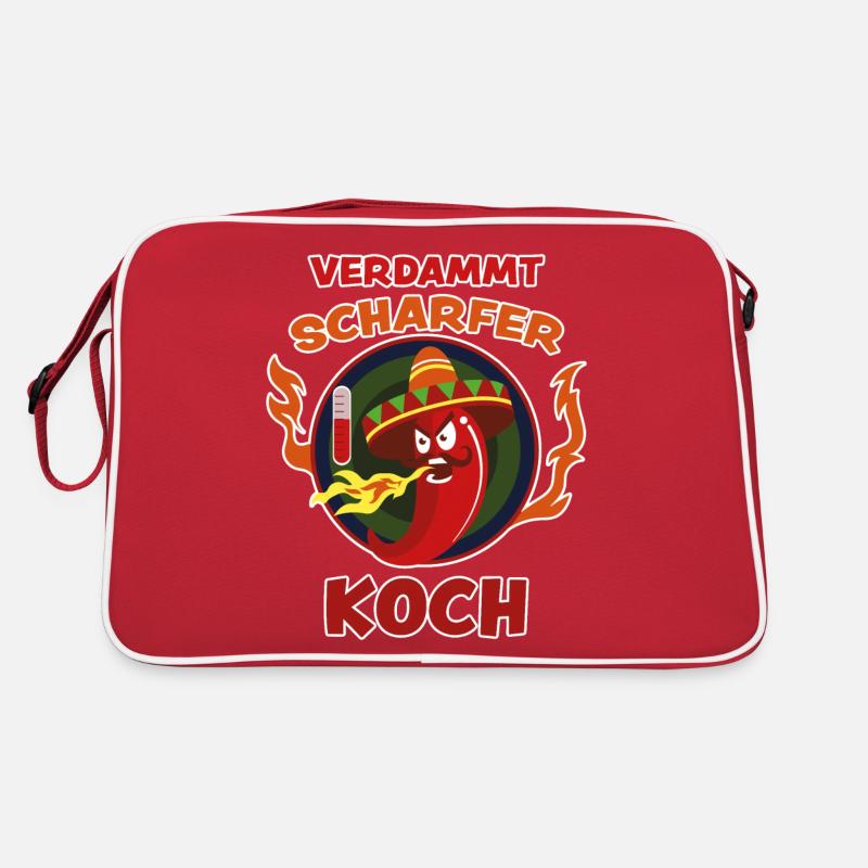 Scharfer Koch Lustig Spruch Chili Schärfe Geschenk Retro Tasche