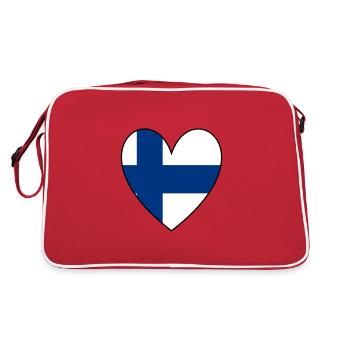 Finland heart - Retro Bag - red/white - Back