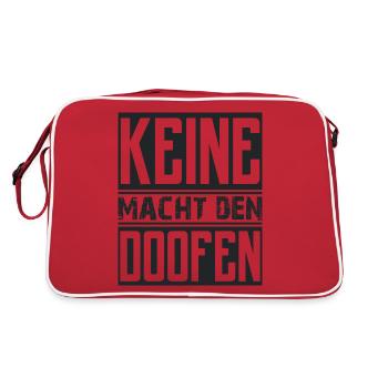 Keine Macht den doofen Liebe Frieden Freiheit - Retro Tasche - Rot/Weiß - Hinten
