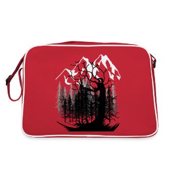 Natur Wildnis Gebirge Wild Wald Umwelt Naturschutz - Retro Tasche - Rot/Weiß - Hinten