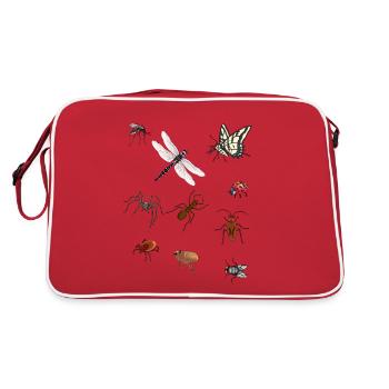 Nature nature nature nature nature faune forêt enfants - Sac Retro - rouge/blanc - Dos