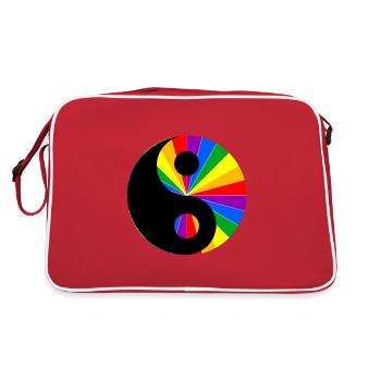 LGBT Rainbow Yin Yang Gay Pride Amour Gay - Sac Retro - rouge/blanc - Dos