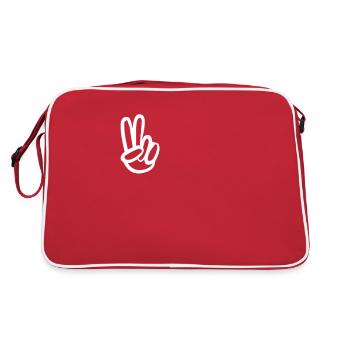Hippie Peace Peace Sign Peace - Retro Bag - red/white - Back