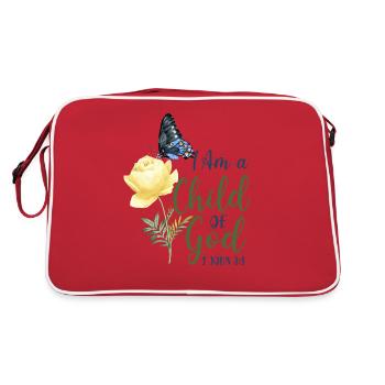 Christian Bible Verse Quote - Retro Tasche - Rot/Weiß - Hinten