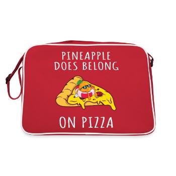 Pizza Hawaii Ananas Pizza Nourriture - Sac Retro - rouge/blanc - Dos