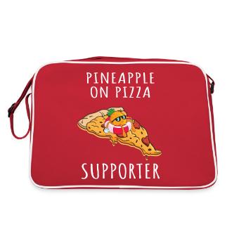 Pizza Hawaii Ananas Pizza Nourriture - Sac Retro - rouge/blanc - Dos