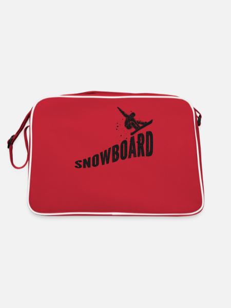 Snowboarding Snowboard Vintage - Retro Tasche - Rot/Weiß - Hinten