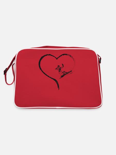 Snowboarding Snowboard Heart - Retro Bag - red/white - Back