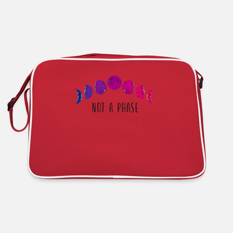 Bisexual Bi Pride Flag Moon Not A - Retro Tasche - Rot/Weiß