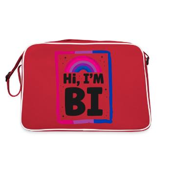 Bisexual Bi Pride Flag Hi, I'M Bi - Retro Bag - red/white - Back