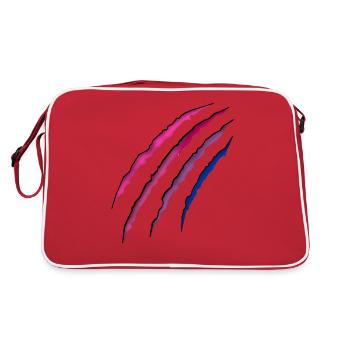 Bisexual Bi Pride Flag Scratch - Retro Tasche - Rot/Weiß - Hinten