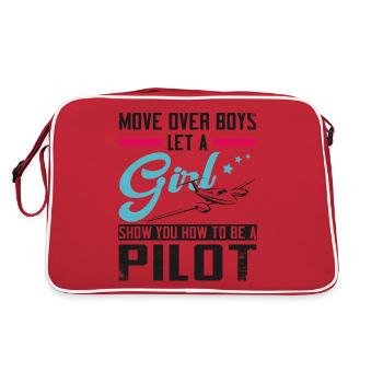 Airplane Pilot Girl Vintage Move - Retro Bag - red/white - Back