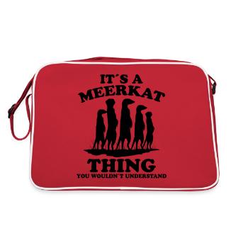 Suricate Drôle Dire Cadeau de Mangouste Animale - Sac Retro - rouge/blanc - Dos