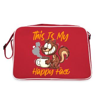Squirrel Acorn This Is My Happy - Retro Tasche - Rot/Weiß - Hinten