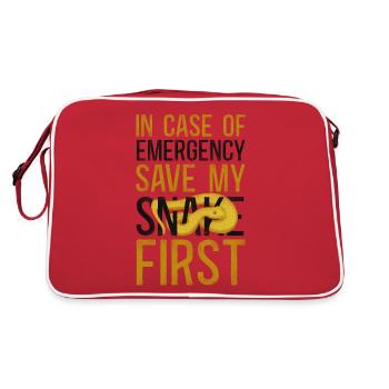Snake Serpent In Case Of Emergency - Retro Tasche - Rot/Weiß - Hinten