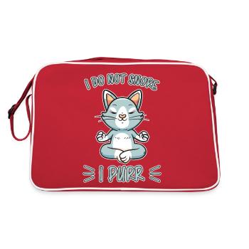 Schnurren Schnarchen Lustige Spruch Katze Geschenk - Retro Tasche - Rot/Weiß - Hinten
