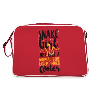 Snake Serpent Snake Girl Just Like - Retro Tasche - Rot/Weiß - Hinten