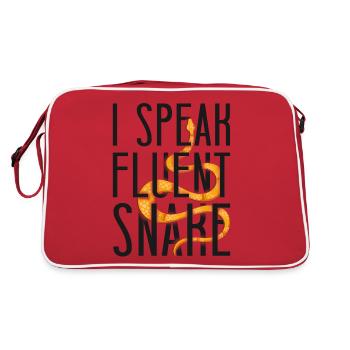 Snake Serpent I Speak Fluent Snake - Retro Tasche - Rot/Weiß - Hinten