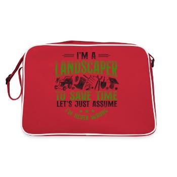 Landscaper Landscaping Landscape - Retro Tasche - Rot/Weiß - Hinten