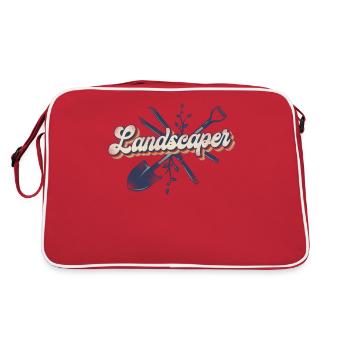 Landscaper Landscaping Landscape - Retro Bag - red/white - Back